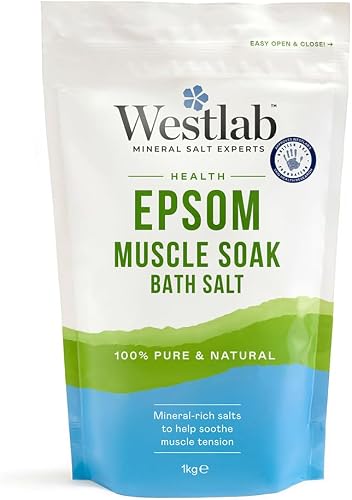 Westlab Reviving Epsom Salt | 1kg Resealable Pouch | Pure and Unscented, Pack of 1