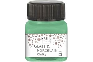 Kreul 16640 - Glass & Porcelain Chalky Rosemary Green, 20 ml verre, doux - Peinture mate pour verre et porcelaine à base d'eau, séchage rapide, opaque