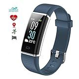 Fitness Armband, Fitness Tracker mit Pulsmesser Wasserdicht IP68 Farbbildschirm Aktivitätstracker Schrittzähler Uhr mit 14 Trainingsmodi Kalorienzähler SchlafMonitor für Android und IOS Smartphones.