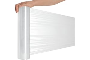 RAGO Stretch Folia Przezroczysta do Mebli Ręczna Rolowana, Paletowa do Owijania, Materiał Opakowaniowy (40 x 9,5 x 9,5 cm) 1,85 kg, 300m