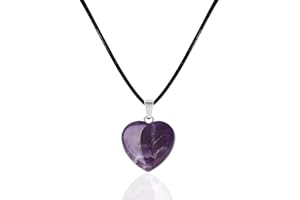 cotigo Colgante Piedra Natural de Corazón - Con Accesorio Acero Inoxidable - Collar Corazón de Mineral y Piedra Preciosa - Collar para mujer de Cristal Curativo – Regalo San Valentín,Cumpleaños