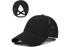JUKOTA Pferdeschwanz Baseballkappe Damen Sommer Einstellbare Schnell trocknende Masche Atmungsaktiv Baseballmütze Unisex Criss Cross Hüte Sport Mütze