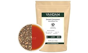 VAHDAM Cinnamon Spice, Masala Chai Tea (50 tasses) - Thé à la cannelle, doux et épicé, mélange délicieux de thé noir Assam à la carnelle & cardamome fraîches- Recette de thé masala original de l'Inde, mélangé & expédié de l'Inde, 100g