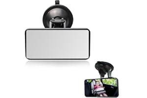 SUJAHHUJIQ Rear View Mirror，Anti-Glare HD White Mirror Universal Car Interior Rearview Mirror with Adjustable Suction Cup, Car Mirror for RV Marine Auto Boat Truck SUV Van