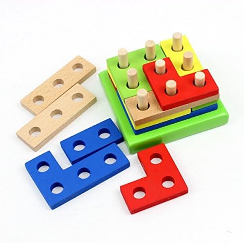 Early Learning Building Blocks Geometric Shape Assembling Sleeve Pairing 2-7 Year Old Baby Educational Toys