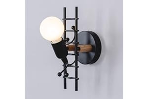 CHAO ZAN E27 Creativo Lampada da parete Metallo Interno Applique da parete Moderno Camera da Letto Soggiorno Corridoio illuminazione da parete, Nero