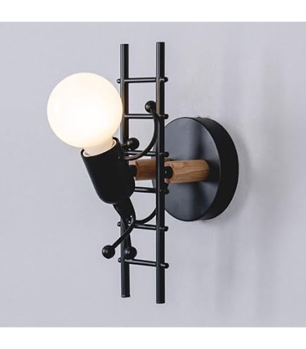 Applique Murale Humanoïde Escalade - Lampe Design E27, Pour Chambre Enfant Ou Déco Moderne
