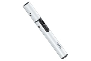 VVAY Briquet Tempête Long de Gaz Rechargeable, Flamme à Jet Réglable, Coupe-Vent, Vendu sans Gaz, Moderne