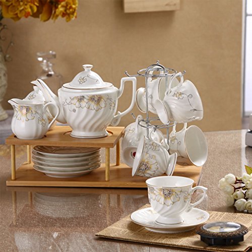 spécification CHENGYI Set de th¨¦ en c¨¦ramique cafeti¨¨re Exquis haut gamme Ustensiles de caf¨¦ moderne simple Ensemble de caf¨¦ Bac ¨¤ bois