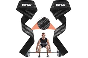 UOPON Zughilfen Krafttraining Lifting Straps, 62 cm Länge Professional Fitness Zughilfen with Rutschfestes Latexstreifen, für Bodybuilding, Griffhilfen Kraftsport, Gewichtheben and Gym(im Paar)