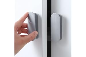 BOOLSFMAM Samoprzylepne klamki do drzwi, natychmiastowa klamka do drzwi, akcesoria do drzwi balkonowych, do użytku na zewnątrz, tworzywo sztuczne ABS, do drzwi i okien, do szafy, szuflady, kolor szary