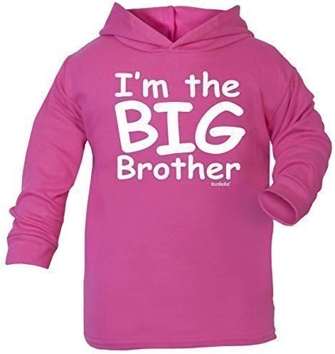 Fonfella Baby I'M THE BIG BROTHER DESIGN COTTON HOODIE TEE (24-36 Months - CERISE PINK)