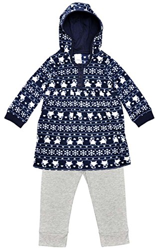 Girls Baby 2 Piece Kitten Snowflake Winter Hoody Top & Leggings Set sizes from Newborn to 24 Months
