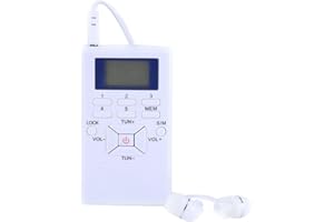 Mavis Laven Am Radio de Bolsillo FM, Mini Radio LCD portátil con función de Memoria, Receptor inalámbrico Digital con Auricular para Collares Blancos, Estudiantes, Conductores(Blanco)