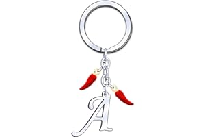 YUANSI Portachiavi Regalo Donna Uomo Argento A-Z 26 lettera iniziale ciondolo portachiavi Idee Regalo Natale Regalo Sorelle Amicizia Regalo Amico Collega Compleanno Portachiavi Regalo