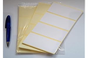 Juliyeh 96 étiquettes blanches unies autocollantes pour adresse, 100 x 50 mm, autocollantes, vierges, étiquettes d'adresse,