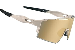 ‎OULIQI OULIQI Fahrradbrille Polarisierte Sonnenbrille,Sportbrillen Herren Damen UV400 Sportbrille Schnelle Brille mit 1 oder 3 Wechselgläser für OutdoorSportarten Fischen Radfahren Laufen