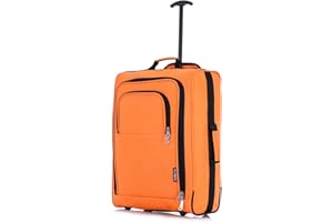 FLYMAX 55x40x20 Ryanair Cabin Bag Hand Luggage Lightweight Suitcase Approved Carry on Luggage 1.4kg 44L Fits Orange