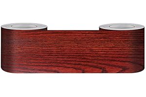 GUEST RUYUNLAI Bordure de papier peint Frise Murale Adhesive Bordure Papier Peint Frise Autocollante pour Cuisine Salle de Bains Chambre Décoration Murale Bois de santal rouge 5cm X 500cm