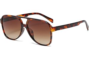 YAMEIZE Retro Double Bridge Rectangle Sunglasses - for Women Men Square Night Vision UV400 Protection Glasses for Driving