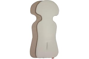 ByBoom Basics imbottitura per il seggiolino del bebè, 77x32 cm, per ovetto, passeggino, buggy, p.es. per Maxi-Cosi, Inglesina, Chicco, Peg Perego, con lato in 100% cotone e lato in spugna, Made in EU