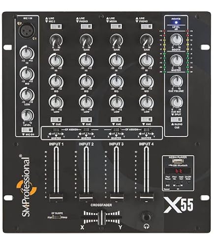 The Studiomaster X 25 DJ Mixer 3-Channel Compact Mixer with Mic