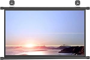 SXKJQER Pantalla De Proyector Desplegable Manual 30" , 40" , 50" , 60" , 72"，Pantalla De Proyección Antiluz HD，Montado En Pared Y Techo,Apto Para Todos Los Proyectores，para Cine En Casa, Escuela, Oficina(4:3,