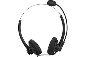 BINDPO Auriculares telefónicos, RJ11 Crystal Head Auriculares de Servicio al Cliente Auriculares Ajustables con cancelación de Ruido del Operador para Centro de Llamadas/Oficina/hogar