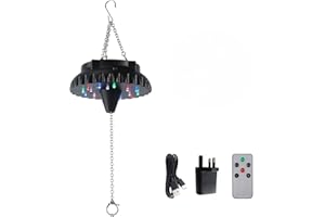 JAVIK Rechargeable Disco Ball Motor Light: Rotating Light Up Disco Ball Spinner with Remote Adjustable Speed - 18 RGBW LED Light for Hanging Mirror Ball DJ Party Wedding Decor