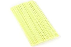 QIKAARA 100pcs Light Yellow Pipe Cleaners, 30cm x 6mm long Craft Pipe Cleaner, Pipe Cleaners Chenille Stems, Pipe Cleaner Chenille Wire Bending Plush, Cleaner Strips for DIY, Arts, Crafts Project, Decoration