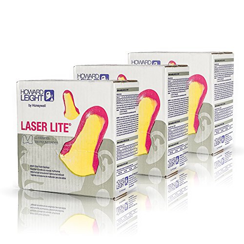 200 Paar (400 Stück) Ohrstöpsel / Gehörschutzstöpsel von Honeywell HOWARD LEIGHT Laser Lite - Gehörschutz mit SNR 35dB - Paarweise hygienisch und praktisch verpackt