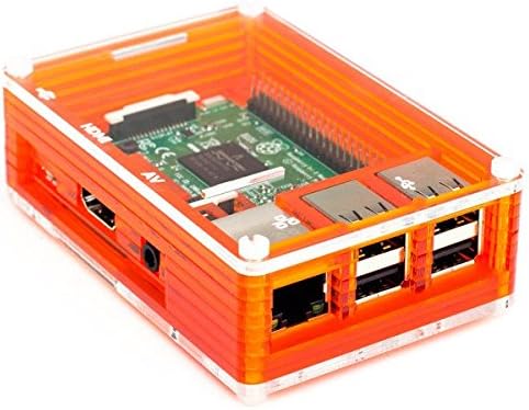 Pibow Tangerine Case for Raspberry Pi Board 3, 2 and Model B+ Acrylic Protect