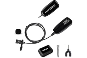 EASJOY Microfono senza fili 2.4G Lapel per amplificatore di voce altoparlante più forte e registrazione Lavalier Mic per iPhone PC Laptop per gli insegnanti, altoparlante più forte, sistema PA, Karaoke