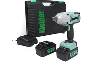 Kielder KWT-012-51 18v Brushless Cordless 1/2" Mid Torque Impact Wrench Kit. 2 x 4.0Ah Li-Ion TYPE18 Battery, Charger & Case