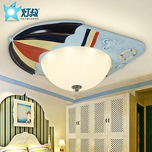BRFVCS ceiling light Children's Room Ceiling lamp lights bedroom LED creative parachute eye light boys and girls cartoon lamps, segment 2*18W dimming