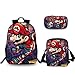Produktbild 16 inch Schulrucksack 3D gedruckt Super Mario Reiserucksack mit Umhängetasche und Bleistiftbeutel für Jungs Mädchen,B