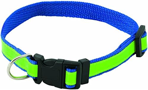 Dog Collar in Blue Color. Soft, Adjustable and Reflective Polyester.