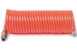 ABAC FIAC Tubo espiral para aire comprimido completo con accesorios universales. Diámetro exterior 8 mm, interior 6 mm, longitud 10 metros