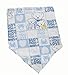 Bandana Style Dribble Bib 100% Cotton - I Love You In Blue/White
