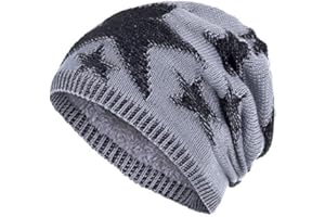 Compagno Gorro de Invierno Beanie Deportivo y Elegante Modelo de Estrella de Punto Cesta con Suave Interior