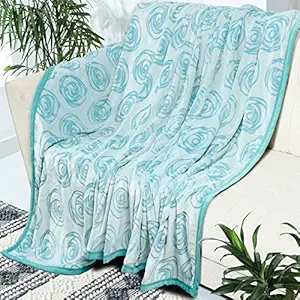 VAS COLLECTIONS All Season Flannel 300 GSM Comfy Soft Warm Blankets for Baby Girls and Boys/ Baby Wrapper/ Swaddle Blanket for 0 - 5 Years Kids Aqua