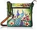 Produktbild Anuschka handbemalte Ledertasche, Schultertasche für Damen, Geschenk für Frauen, Handgefertigte Tasche mit Fach- Expandable Travel Umhängetasche (Passionate Peacocks 550 PPK)
