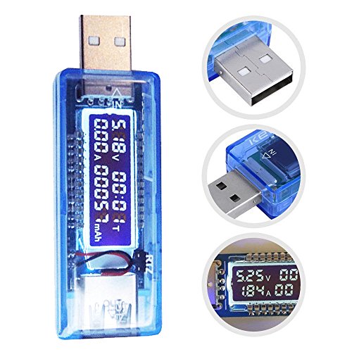Binwo USB Power Monitors Multi meter Voltage Tester(4V-9V) Ampere Current Meter (0A-3.3A) High Precision LCD Display USB Tester Charger Dector for Mobile phone Power Banks & Other USB Charging device