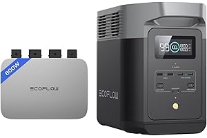 EF ECOFLOW PowerStream Balkonkraftwerk, 0% VAT 800W WLAN netzgekoppelter Mikrowechselrichter, 1kWh Delta 2 tragbare Powerstation, Energieverbrauchssteuerung, App-Steuerung