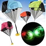 UChic 1 STÜCKE Mini Spielen UFO Fallschirm Spielzeug Licht-Blitz Handwurf Geschwindigkeit Laufen Soldat Outdoor Sports Kinder Kinder Spiele Farbe Zufällig