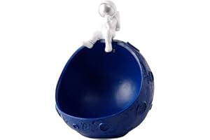 YXCKG Svuotatasche Moderno Design, Svuota Tasche da Ingresso, Vassoio per la Decorazione, Ciotole Decorative per Soggiorno tavolino Portico, Nordic Desktop Decor Key Bowl-Astronaut Half Moon Model