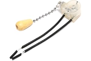 WINWILL New Universal Ceiling Fan Wall Light Replacement Pull Chain Cord Switch Control Pull Cord Switch (Silver) by WODE