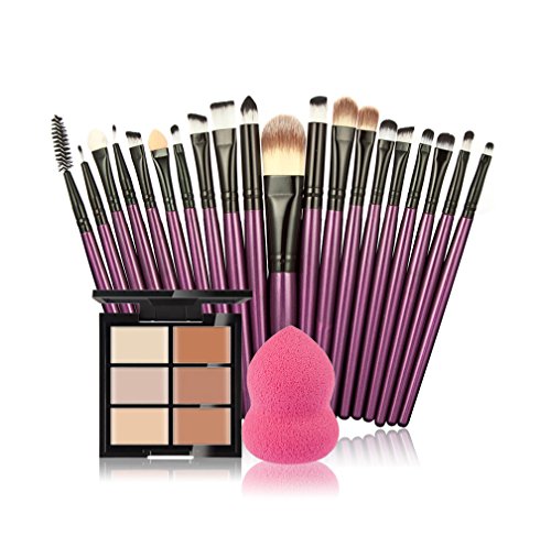 Tefamore 6-Farb-Concealer + 20 Make-up Pinsel + 1 Wasser Blätterteig Puderquaste