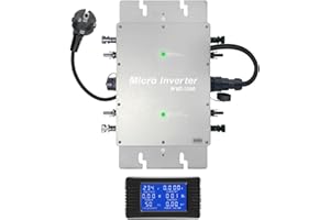 SOGTICPS 1200W netzgekoppelter Mikro-Wechselrichter wasserdicht IP65 MPPT DC28-50V PV Eingang AC180-260V Ausgang für 30V 36V Solarmodule Mit AC-Datenüberwachungsanzeige