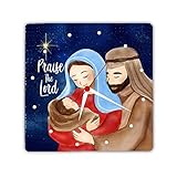 Designer Panda, Praise The Lord Baby Jesus Light Weight Printed Wall Clock 8 inches